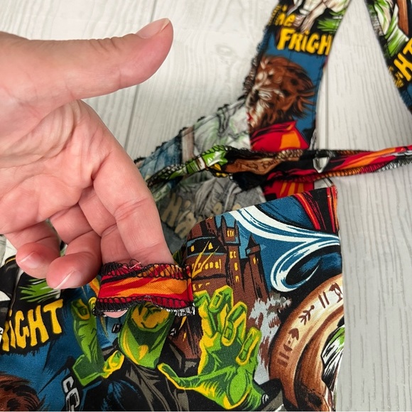 Shrine Of Hollywood Vintage Cocktail Dress Classic Monster Print - Picture 12 of 12